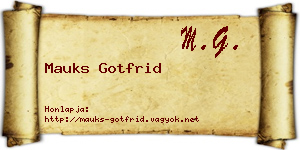 Mauks Gotfrid névjegykártya
